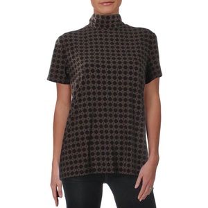 NWT Anne Klein Bistro Printed Short Sleeve Blouse